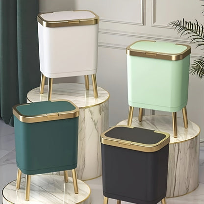 Odour-Sealing Trash Can | Flip-Top Lid | Slim Kitchen and Bathroom Waste Bin 15L