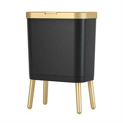 Odour-Sealing Trash Can | Flip-Top Lid | Slim Kitchen and Bathroom Waste Bin 15L