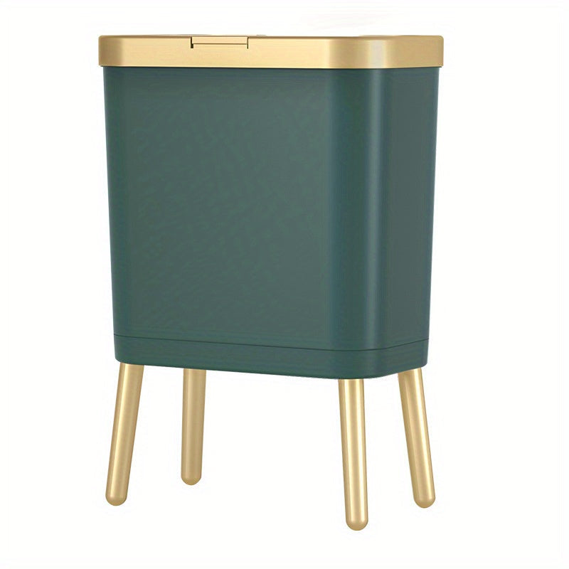 Odour-Sealing Trash Can | Flip-Top Lid | Slim Kitchen and Bathroom Waste Bin 15L