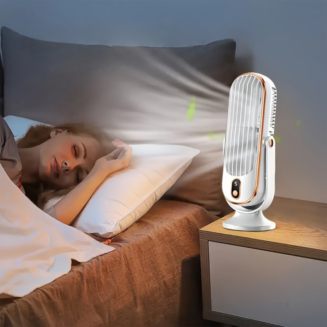 Ventilateur de Bureau Rechargeable | Double Moteur, Rotation 720 Degrés | Ventilateur Pour Bureau Ultra Silencieux 1