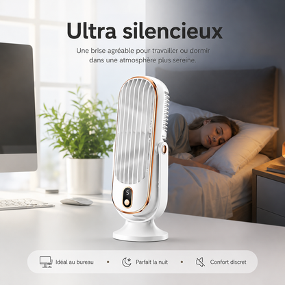 Ventilateur de Bureau Rechargeable | Double Moteur, Rotation 720 Degrés | Ventilateur Pour Bureau Ultra Silencieux 2