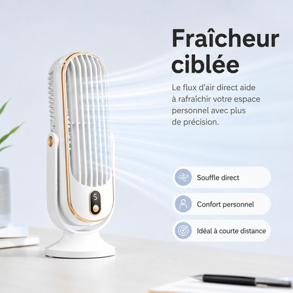 Ventilateur de Bureau Rechargeable | Double Moteur, Rotation 720 Degrés | Ventilateur Pour Bureau Ultra Silencieux 5