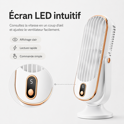 Ventilateur de Bureau Rechargeable | Double Moteur, Rotation 720 Degrés | Ventilateur Pour Bureau Ultra Silencieux 8