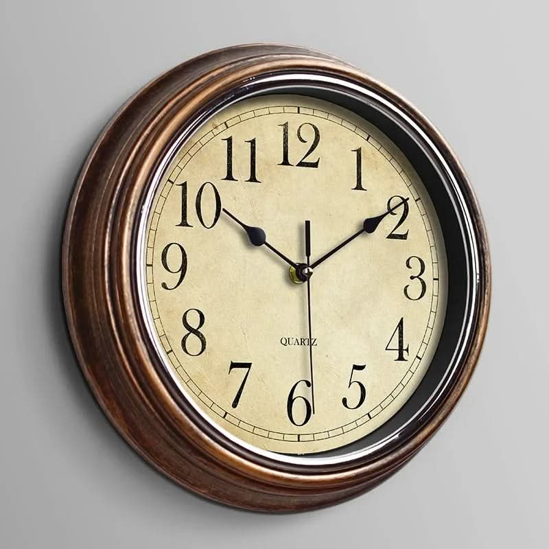 Wall Clock | Silent Mechanism | Brown Finish for Home and Office