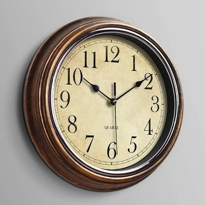 Wall Clock | Silent Mechanism | Brown Finish for Home and Office