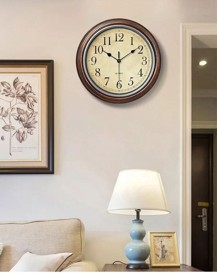 Wall Clock | Silent Mechanism | Brown Finish for Home and Office