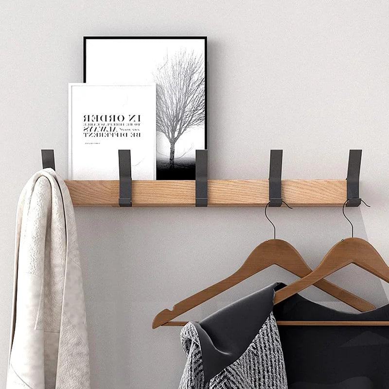 Wall Mounted Coat Rack | Movable Double Hooks | Stylish Coat Hooks for Wall in Scandinavian Design